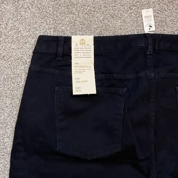 New Talbots W-Heritage Slim Ankle Jeans Black Stretch Denim Size 20W NWT - Picture 4 of 8